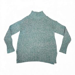 Eddie Bauer Women's Green Marled Turtleneck Sweater - Size L